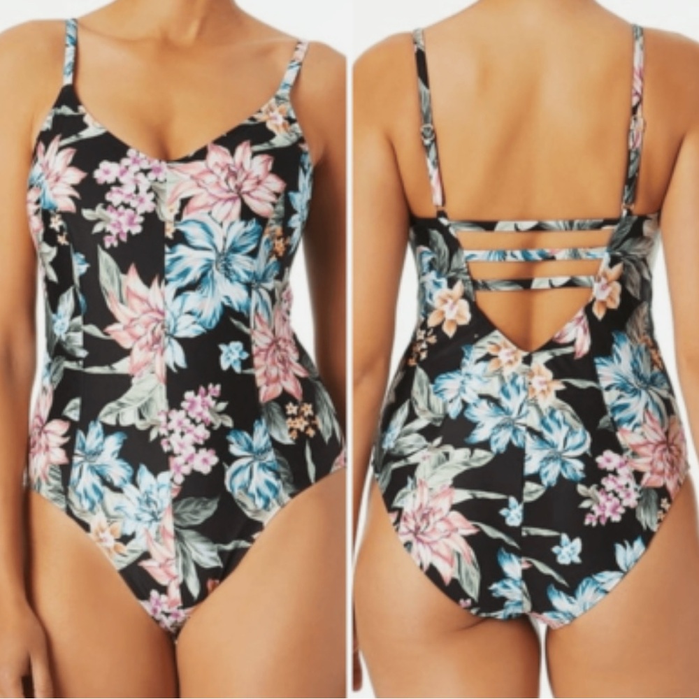 Robert Graham NWT‎ Floral One Piece Swimsuit Tropical Classic Designer Sz 8/M